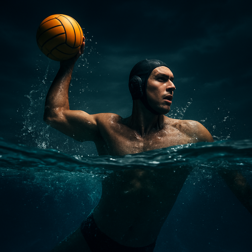 Jugador de waterpolo en acción